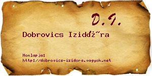 Dobrovics Izidóra névjegykártya